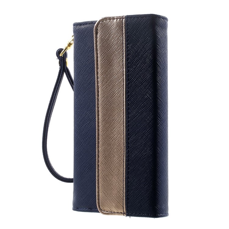 Multiple Slots Leather Pouch Wallet for iPhone 6 Plus / 6s Plus, Galaxy Note 4 Etc, Size: 16.5 x 8cm - Dark Blue-3