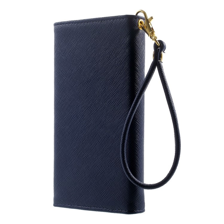 Multiple Slots Leather Pouch Wallet for iPhone 6 Plus / 6s Plus, Galaxy Note 4 Etc, Size: 16.5 x 8cm - Dark Blue-4