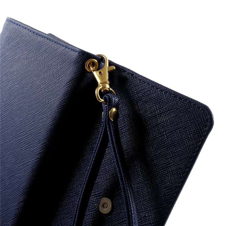 Multiple Slots Leather Pouch Wallet for iPhone 6 Plus / 6s Plus, Galaxy Note 4 Etc, Size: 16.5 x 8cm - Dark Blue-6