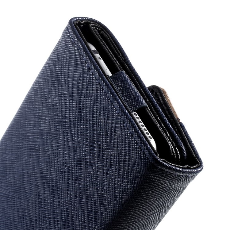 Multiple Slots Leather Pouch Wallet for iPhone 6 Plus / 6s Plus, Galaxy Note 4 Etc, Size: 16.5 x 8cm - Dark Blue-8