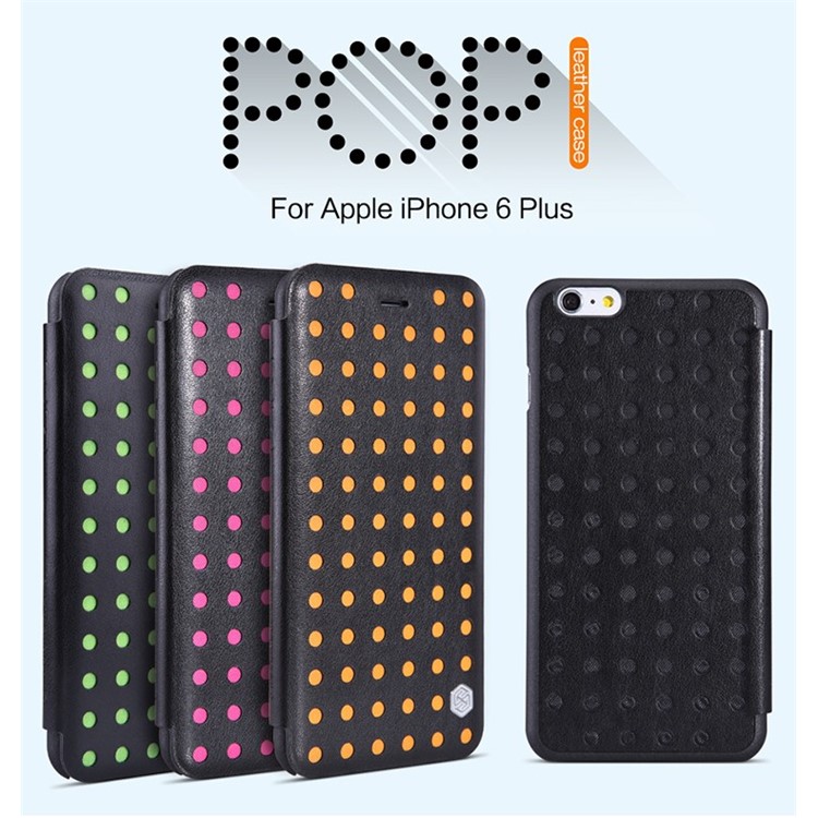 NILLKIN Pop Series Polka Dots Pattern Leather Case Cover w/ Card Holder for iPhone 6 Plus / 6s Plus - Green-6