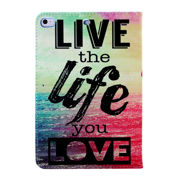 Quote Live the Life You Love Leather Case for iPad Mini / Mini 2 / Mini 3 w/ Stand-3