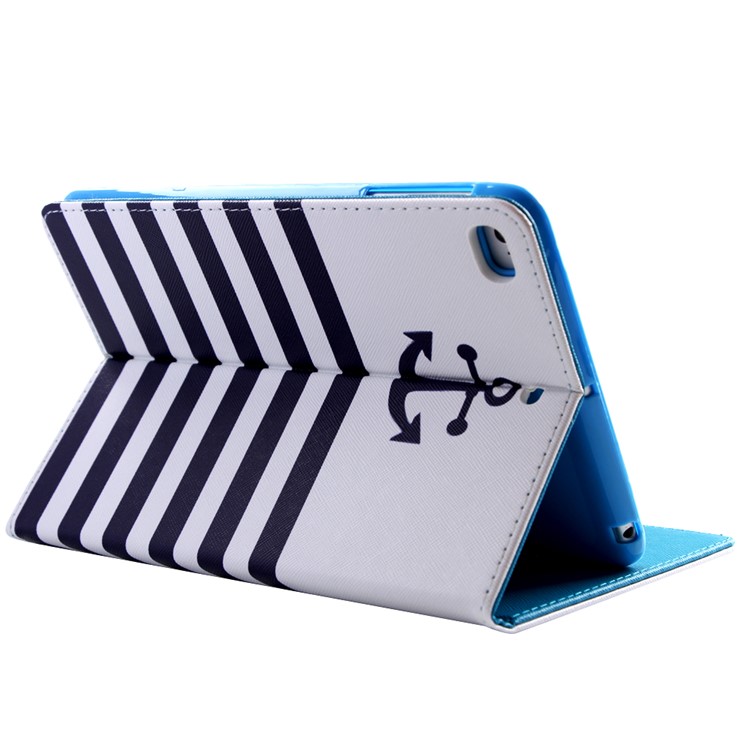 Anchor & Stripes Flip Leather Case for iPad Mini / Mini 2 / Mini 3 w/ Stand-4