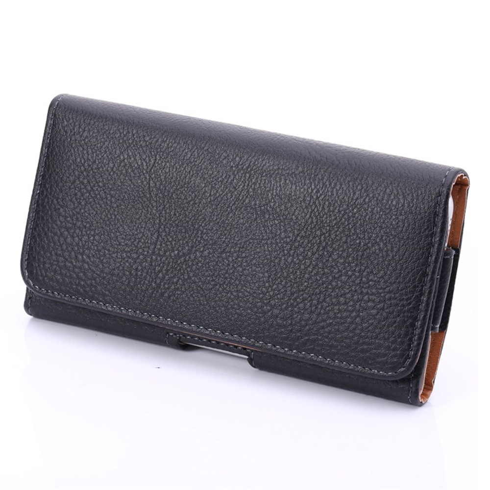 Lychee Texture Hidden Magnetic Flip Waistband Holster for iPhone 8 Plus/7 Plus/ Galaxy Note 8 - Black-1