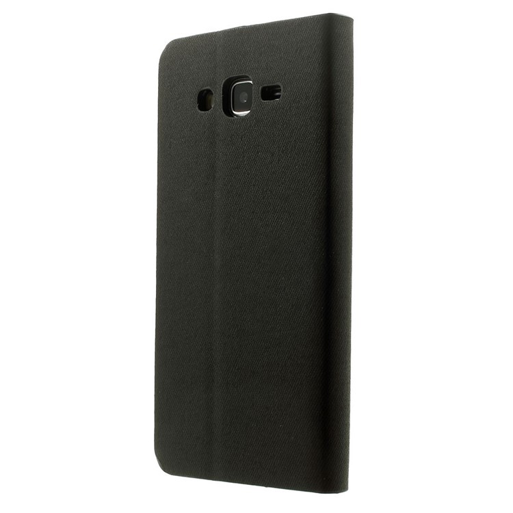 Two-color Folio Leather Stand Case for Samsung Galaxy Grand Prime SM-G530H - Black-2
