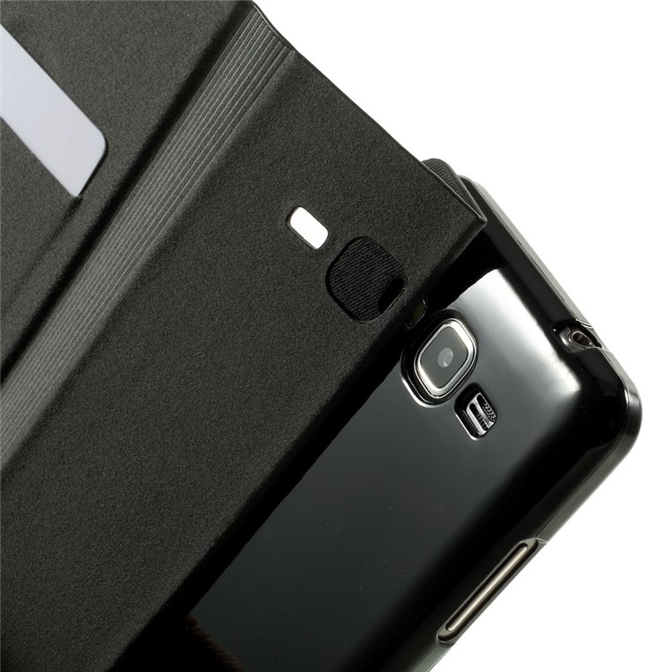 Two-color Folio Leather Stand Case for Samsung Galaxy Grand Prime SM-G530H - Black-6