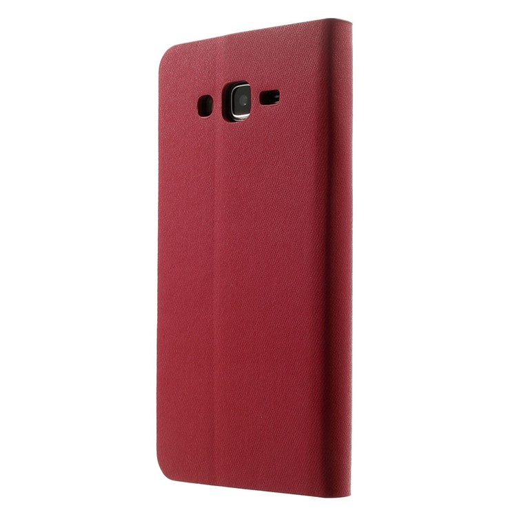 For Samsung Galaxy Grand Prime SM-G530H Two-color Folio Leather Stand Case Cover - Red-2