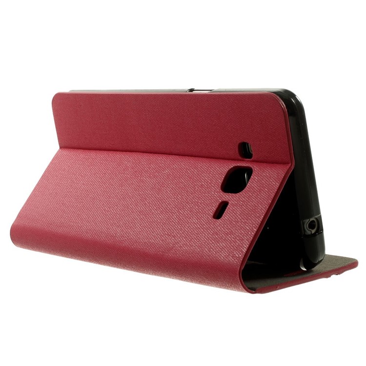 For Samsung Galaxy Grand Prime SM-G530H Two-color Folio Leather Stand Case Cover - Red-4
