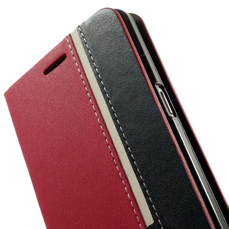 For Samsung Galaxy Grand Prime SM-G530H Two-color Folio Leather Stand Case Cover - Red-7
