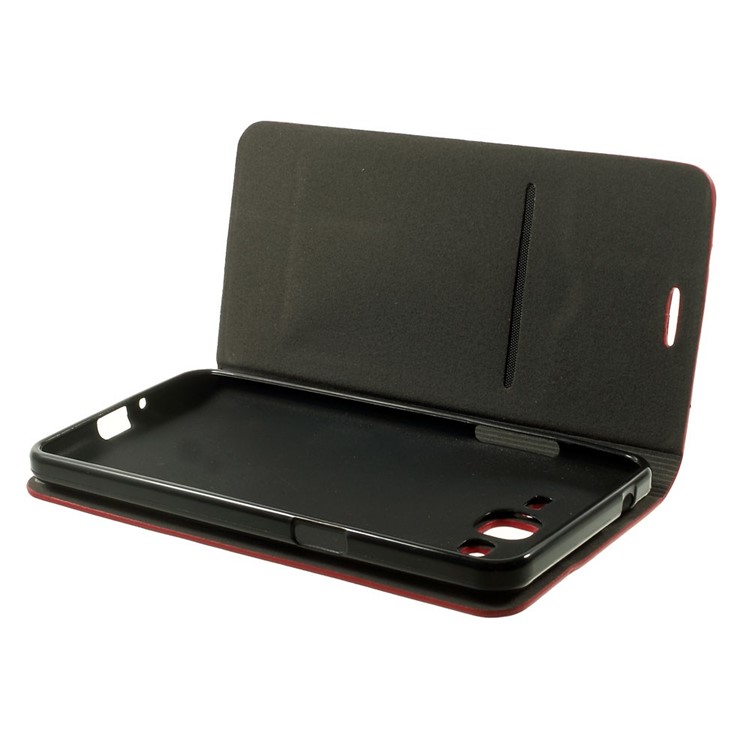For Samsung Galaxy Grand Prime SM-G530H Two-color Folio Leather Stand Case Cover - Red-9