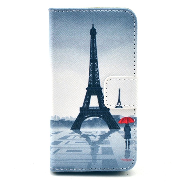 Folio Stand Leather Protective Case Wallet for iPhone 4 4s - Eiffel Tower-1