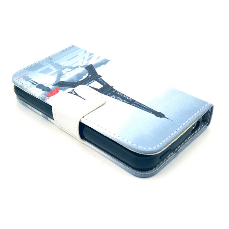 Folio Stand Leather Protective Case Wallet for iPhone 4 4s - Eiffel Tower-3