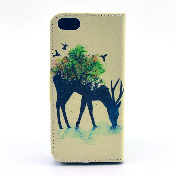 Unique Deer Wallet Leather Stand Case for iPhone SE 5s 5-2