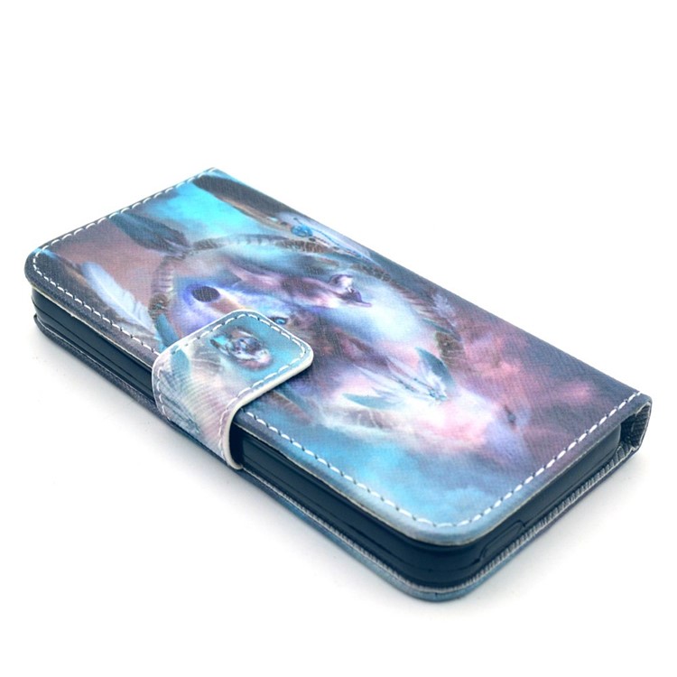 Cool Wolf & Dream Catcher Wallet Leather Stand Cover for iPhone SE 5s 5-3