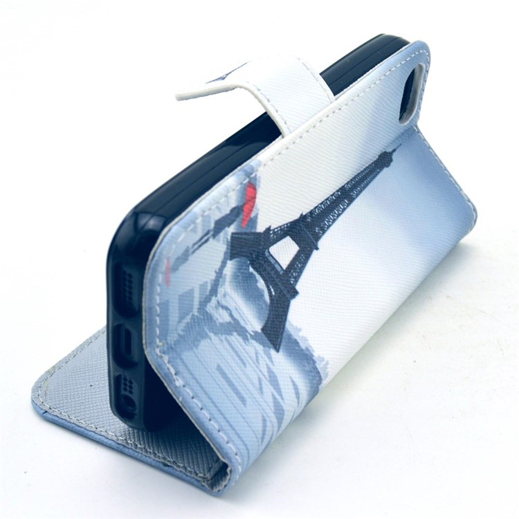 Eiffel Tower Wallet Leather Stand Case Cover for iPhone SE 5s 5-6