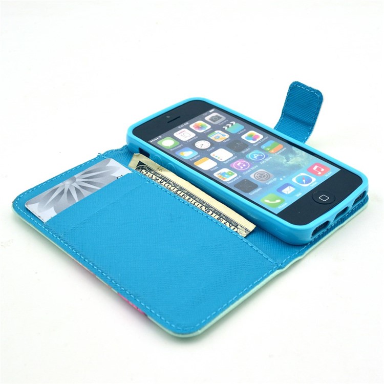 Macaron Cookies Wallet Leather Stand Cover Case for iPhone SE 5s 5-5