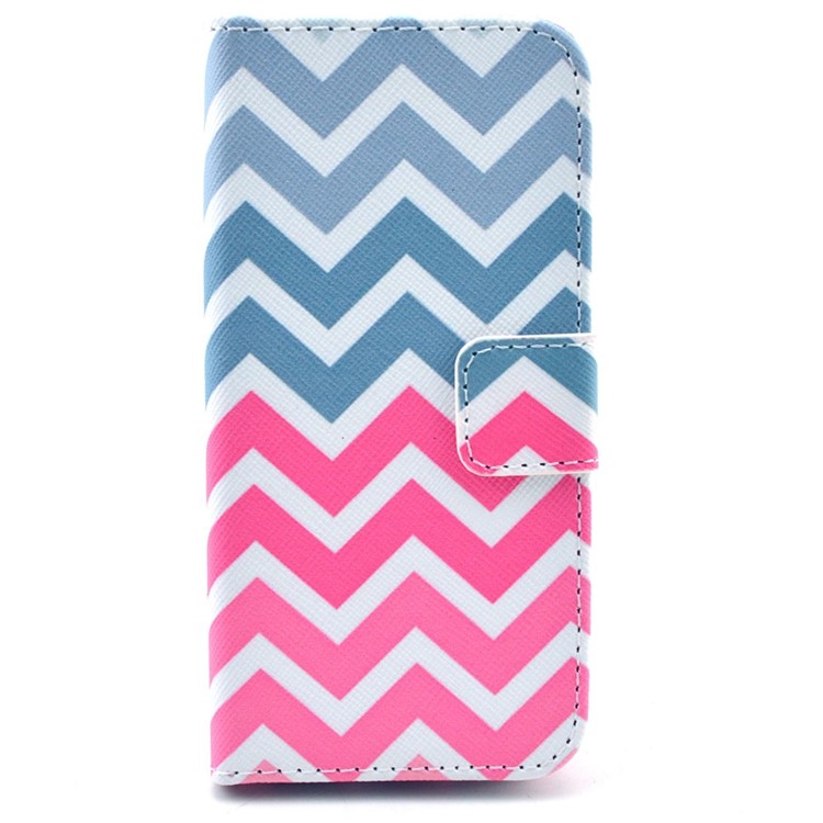 Colorful Stripes Magnetic Leather Card Holder Case for iPhone SE 5s 5-1