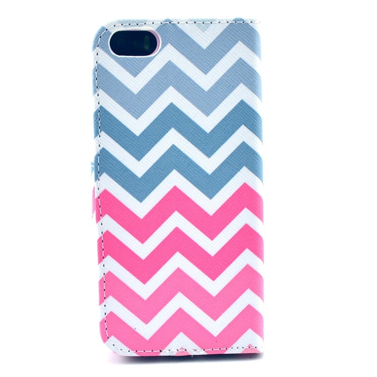 Colorful Stripes Magnetic Leather Card Holder Case for iPhone SE 5s 5-2