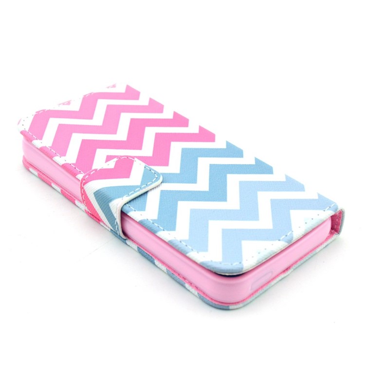 Colorful Stripes Magnetic Leather Card Holder Case for iPhone SE 5s 5-3