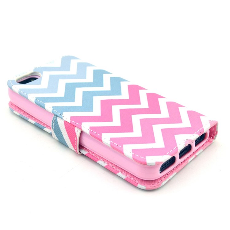 Colorful Stripes Magnetic Leather Card Holder Case for iPhone SE 5s 5-4