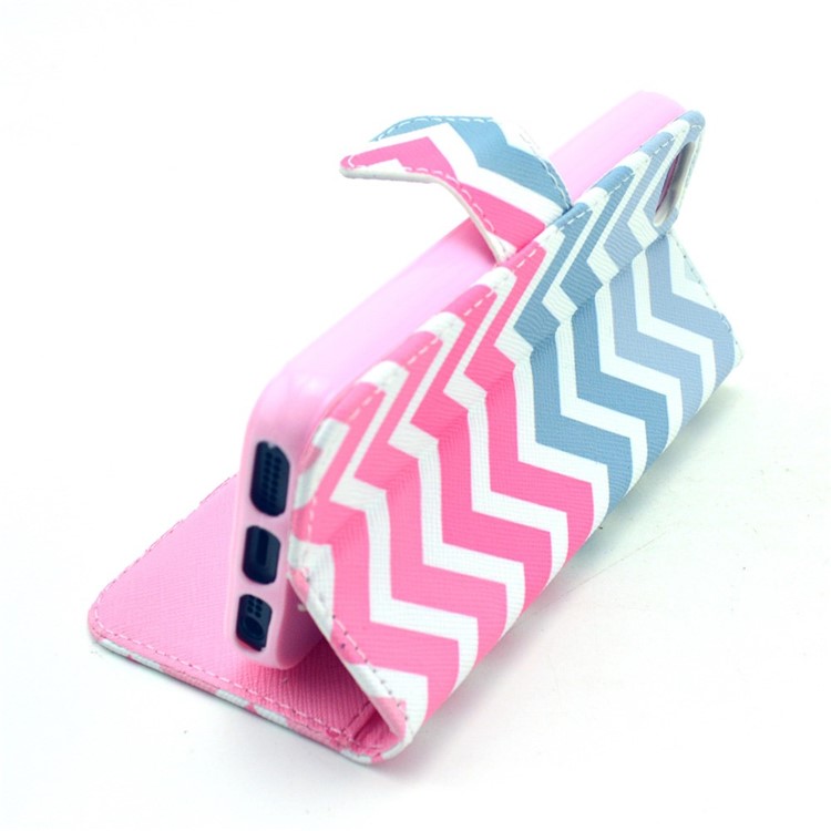 Colorful Stripes Magnetic Leather Card Holder Case for iPhone SE 5s 5-6