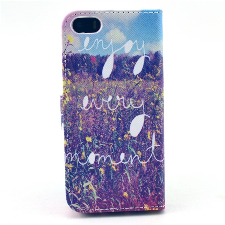 Purple Lavender Leather Stand Case w/ Card Slots for iPhone SE 5s 5-2