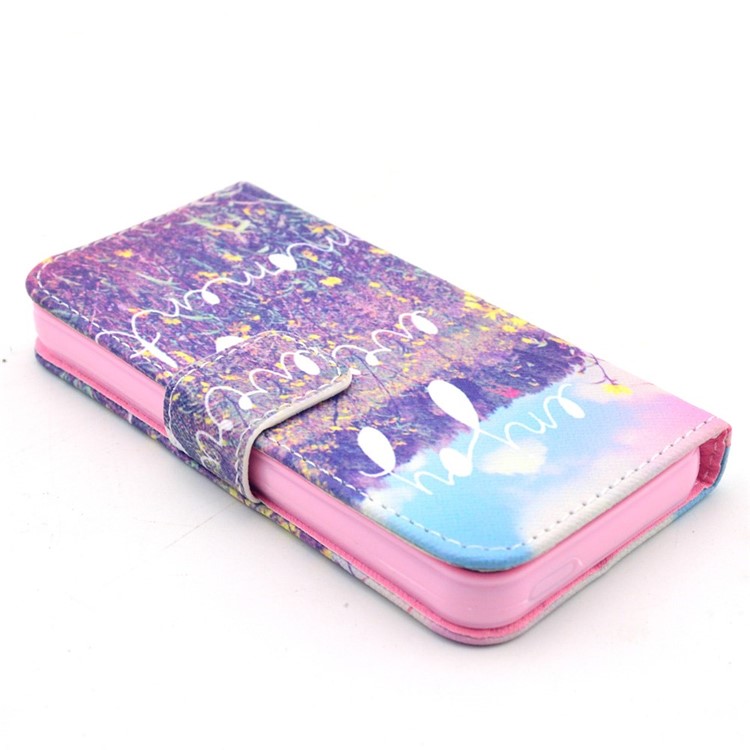Purple Lavender Leather Stand Case w/ Card Slots for iPhone SE 5s 5-3