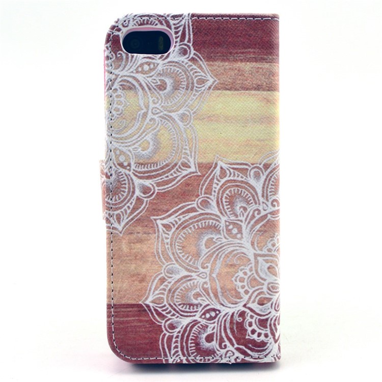 Henna Mandala Flowers Leather Magnetic Case w/ Stand for iPhone SE 5s 5-2