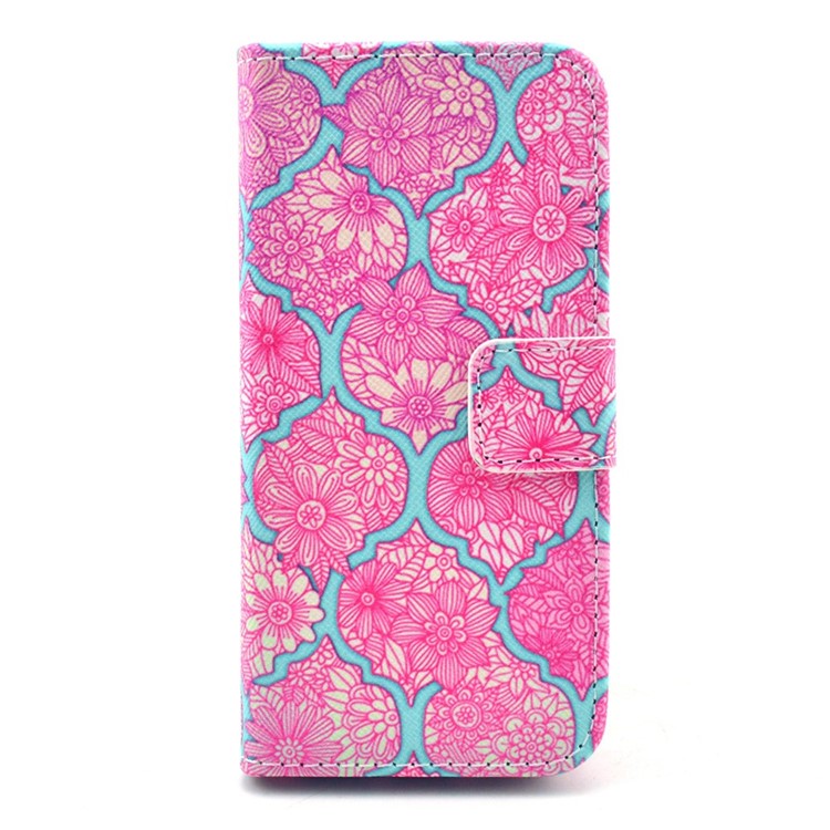 Vivid Flowers Wallet Leather Stand Cover for iPhone SE 5s 5-1