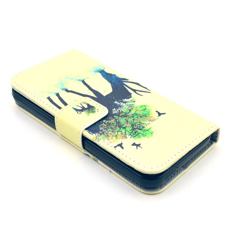 Deer & Tree Leather Wallet Case for iPhone 5c w/ Stand-3