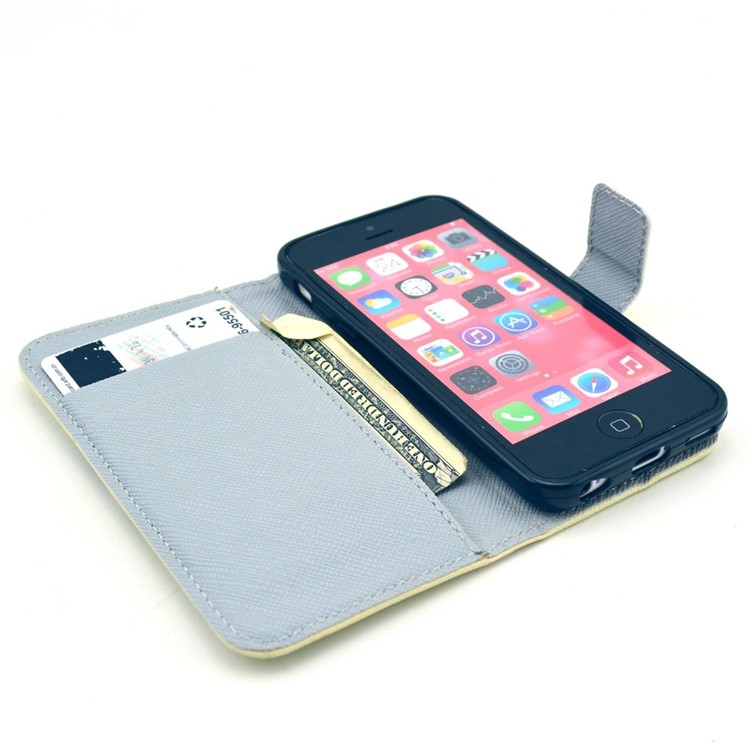 Deer & Tree Leather Wallet Case for iPhone 5c w/ Stand-7