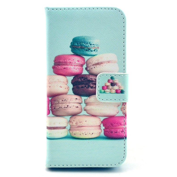 Colorful Macarons Leather Magnetic Case for iPhone 5c w/ Stand-1