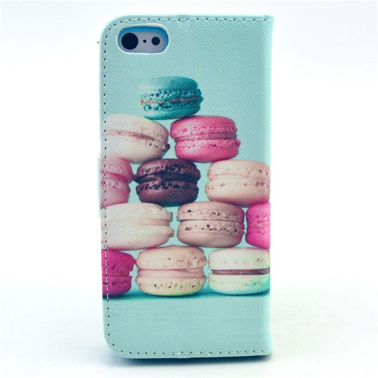 Colorful Macarons Leather Magnetic Case for iPhone 5c w/ Stand-2