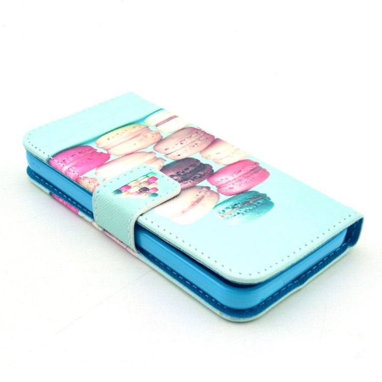 Colorful Macarons Leather Magnetic Case for iPhone 5c w/ Stand-3