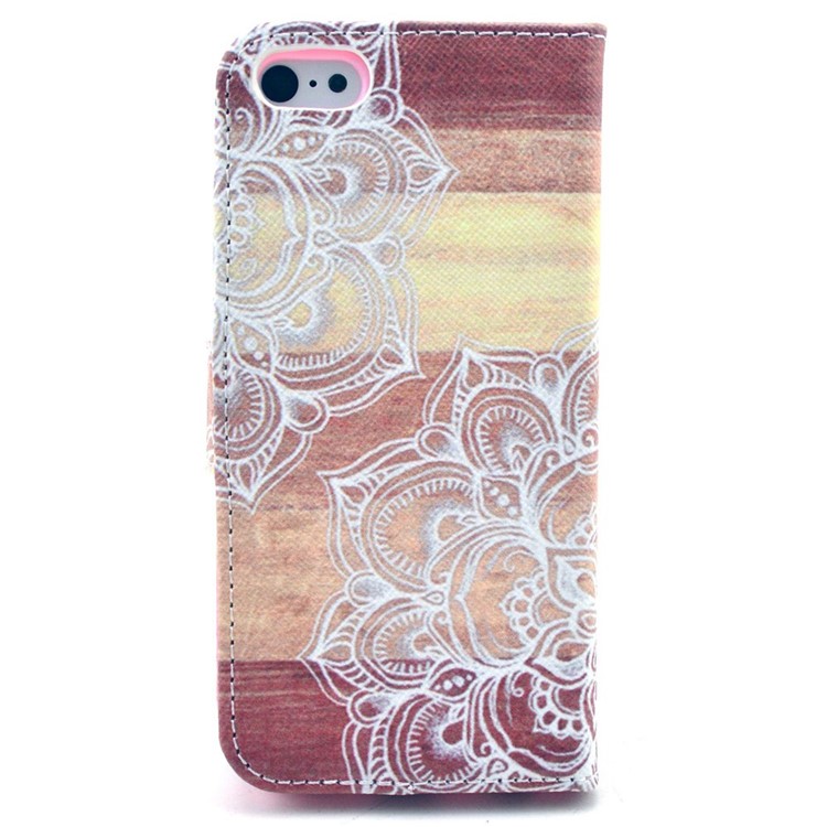 Henna Mandala Pattern Leather Stand Cover for iPhone 5c-2