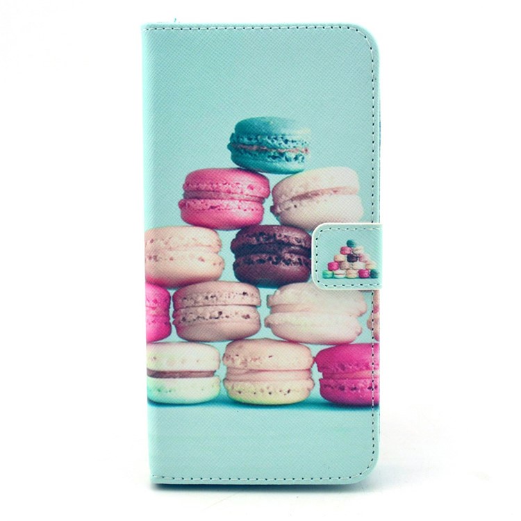 Colorful Macarons Pattern Magnetic Flip Leather Cover for iPhone 6 Plus / 6s Plus w/ Stand-1