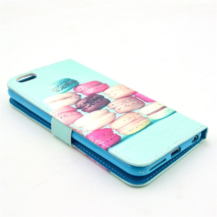 Colorful Macarons Pattern Magnetic Flip Leather Cover for iPhone 6 Plus / 6s Plus w/ Stand-4