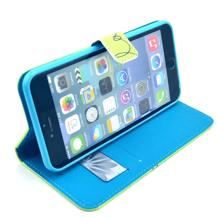 Letter "Laugh" Pattern Magnetic Flip Leather Cover for iPhone 6 Plus / 6s Plus w/ Stand & Card Slots-5