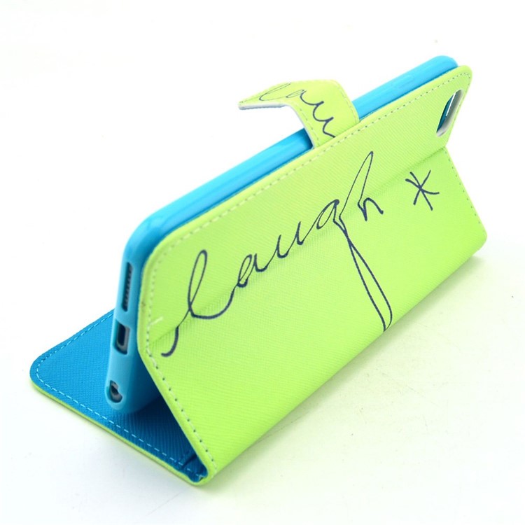 Letter "Laugh" Pattern Magnetic Flip Leather Cover for iPhone 6 Plus / 6s Plus w/ Stand & Card Slots-6