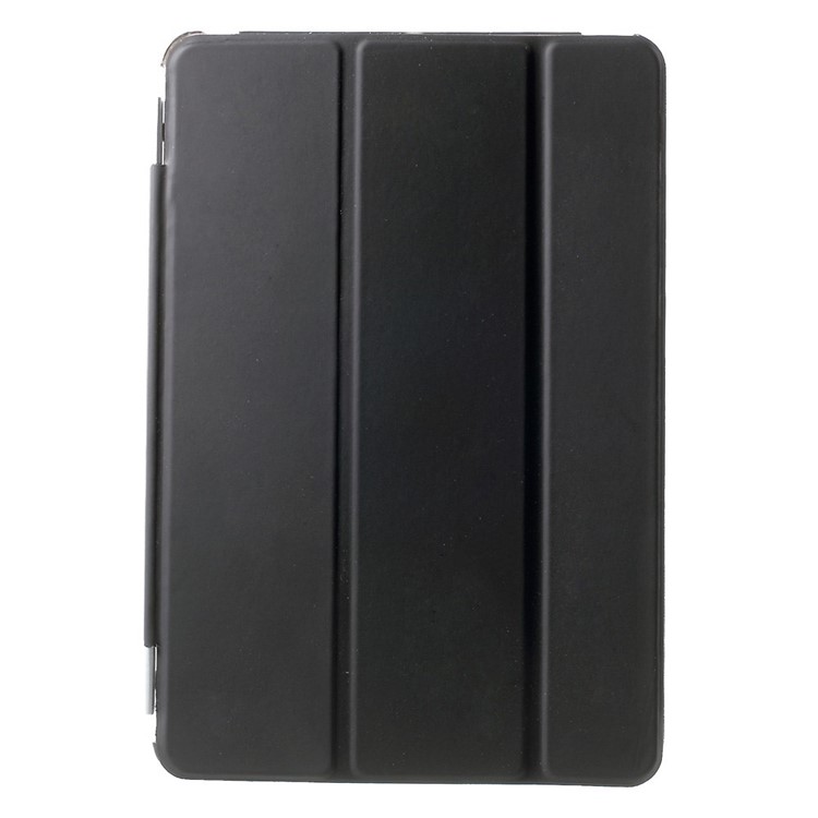 For iPad mini / mini 2 / mini 3 Smart Leather Tri-fold Cover + Back Companion PC Case - Black-2