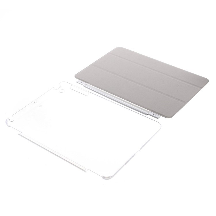 For iPad mini / mini 2 / mini 3 Tri-fold Smart Leather Cover + Back Companion PC Case - White-11