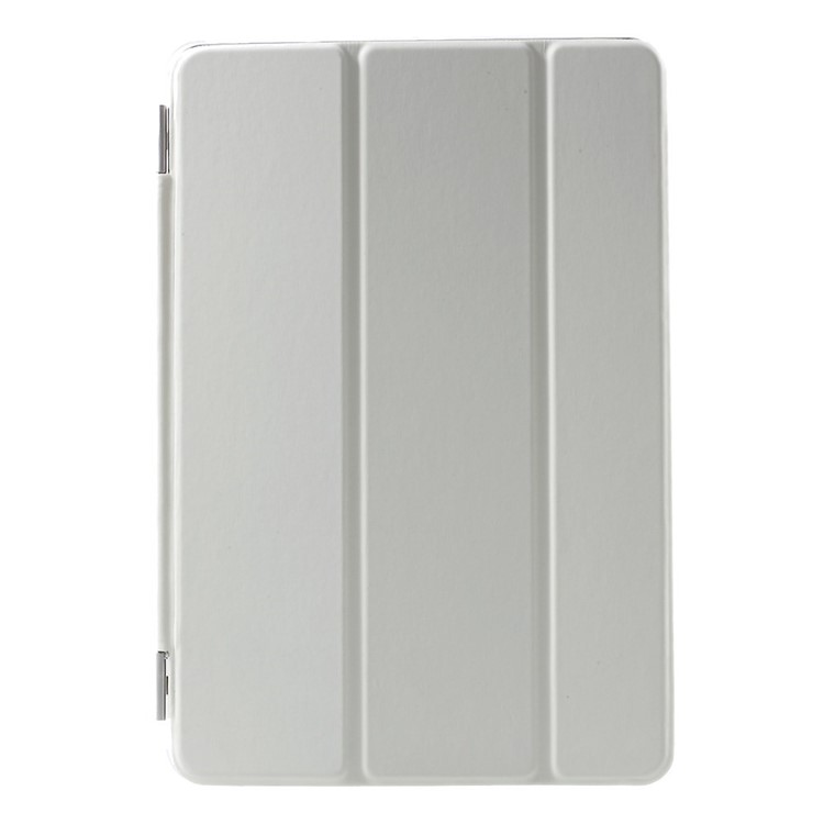 For iPad mini / mini 2 / mini 3 Tri-fold Smart Leather Cover + Back Companion PC Case - White-2