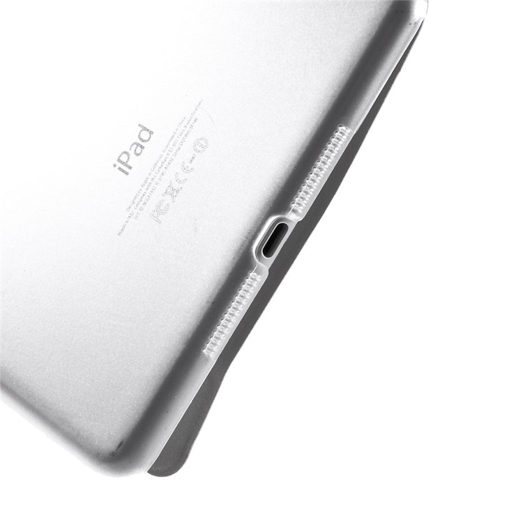 For iPad mini / mini 2 / mini 3 Tri-fold Smart Leather Cover + Back Companion PC Case - White-9