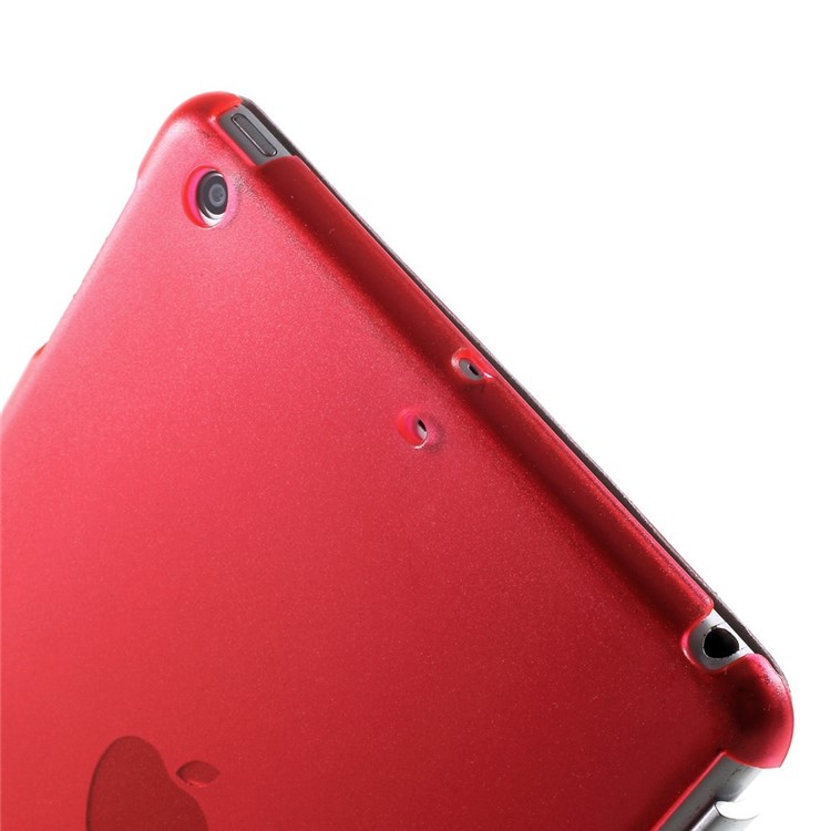 For iPad mini / mini 2 / mini 3 Tri-fold Smart Leather Cover + Companion PC Shell - Red-11