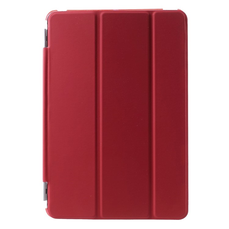 For iPad mini / mini 2 / mini 3 Tri-fold Smart Leather Cover + Companion PC Shell - Red-2