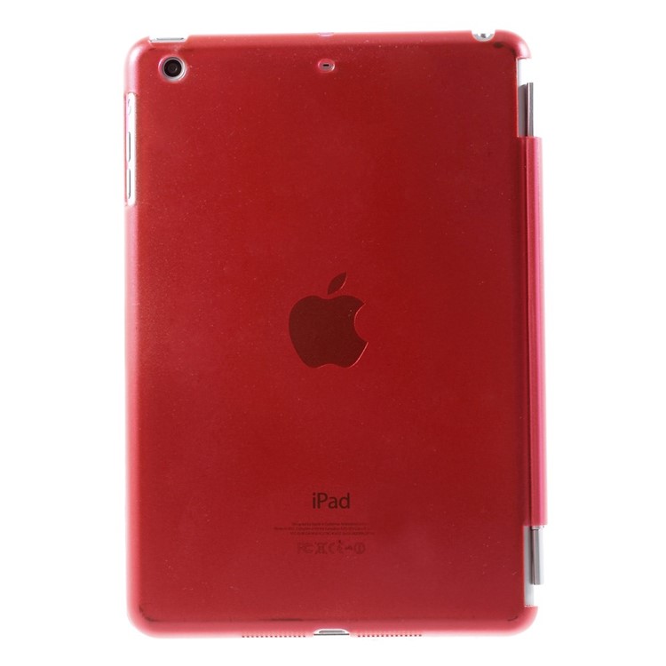 For iPad mini / mini 2 / mini 3 Tri-fold Smart Leather Cover + Companion PC Shell - Red-3