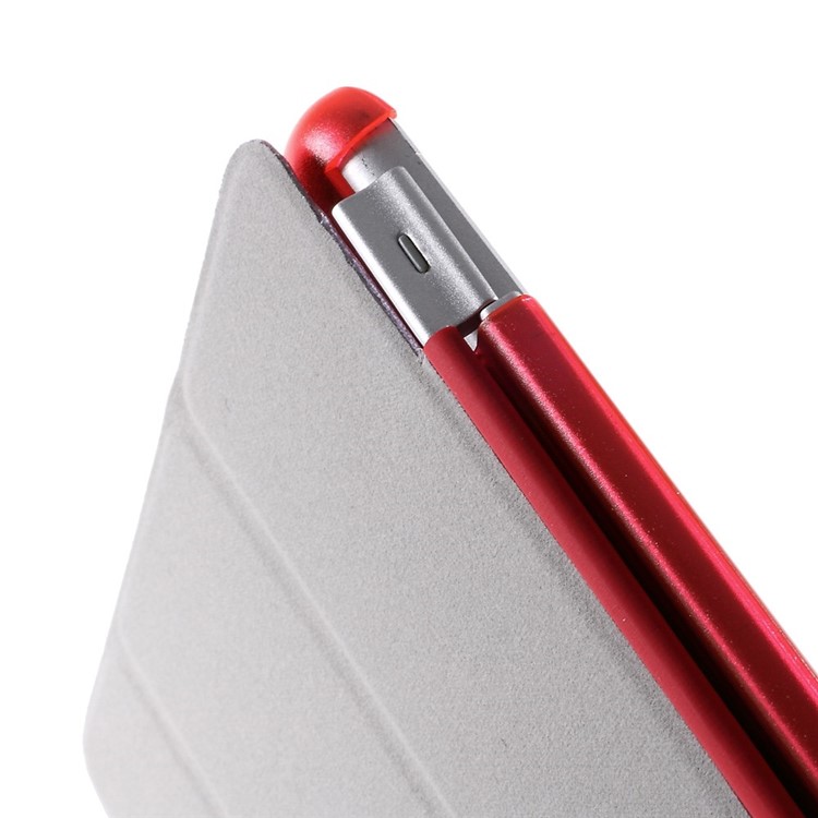 For iPad mini / mini 2 / mini 3 Tri-fold Smart Leather Cover + Companion PC Shell - Red-8