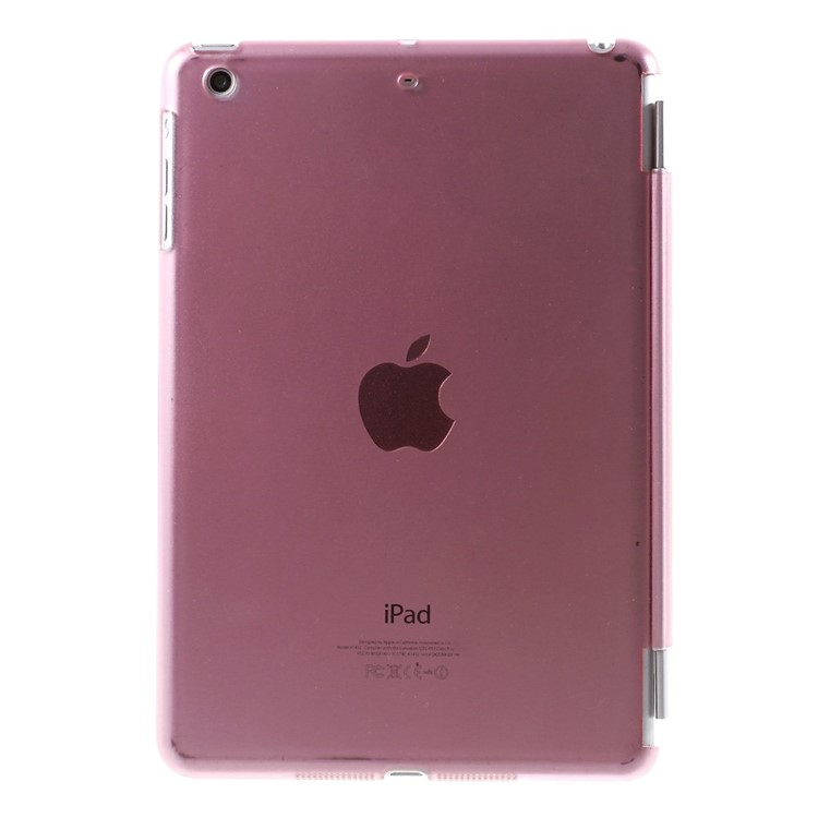 For iPad mini / mini 2 / mini 3 Tri-fold Smart Leather Cover + Back Plastic Case - Pink-3