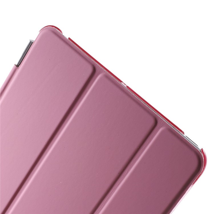 For iPad mini / mini 2 / mini 3 Tri-fold Smart Leather Cover + Back Plastic Case - Pink-8
