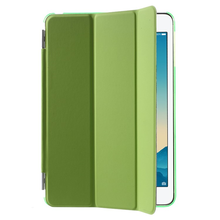 For iPad mini / mini 2 / mini 3 Tri-fold Smart Leather Shell + Plastic Cover - Green-4